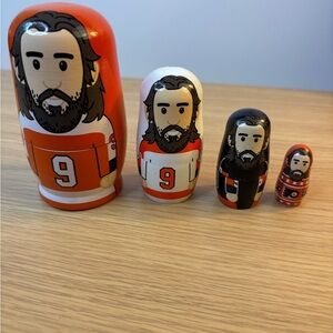 Philadelphia Flyers Hockey Player Provorov Nesting Dolls -‎ Orange, Black, White